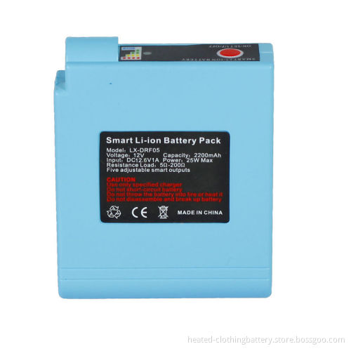12v 2600mah Adjustable Heated Li-ion Battery Packs With Protection Fuctions